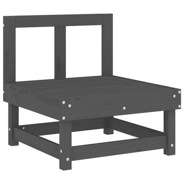 Maison Exclusive - Central soffa med grå kuddar i massivt furu Grå (kuddar)