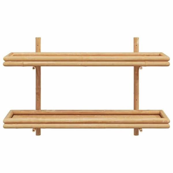 Vägghylla - EXKLUSIV HEM - Väggmontering - Bambu - 100 x 26 x 60 cm - Brun brun