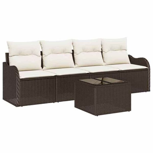 Maison Exclusive - Set med bruna polyrottingträdgårdsmöbler