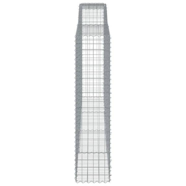 Maison Exclusive - Båge av gabionkorgar 400x50x200/220 cm Galvaniserat järn silver-