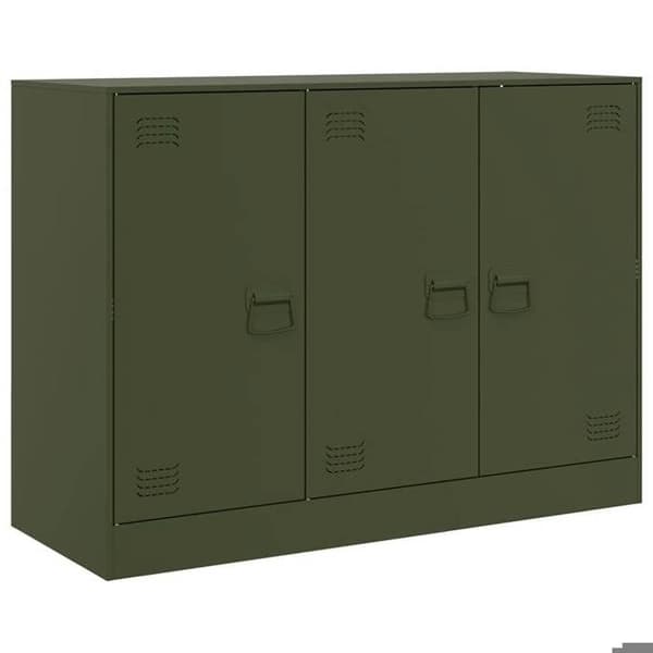 Maison Exclusive - Oliivinvihreä buffet 99x39x73 cm terästä