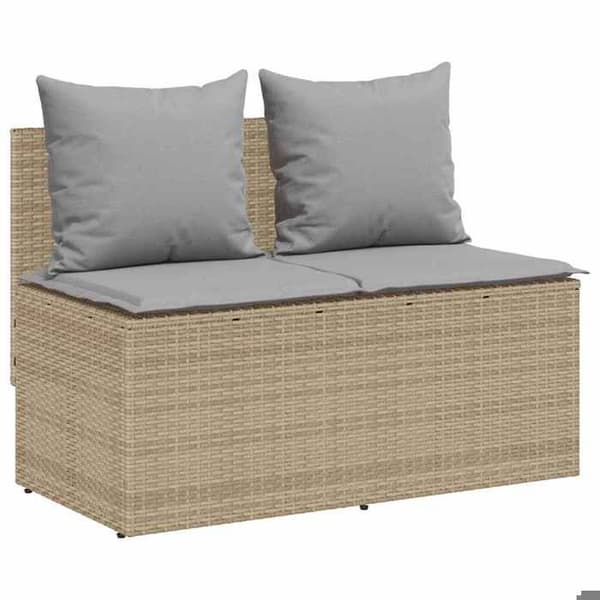 Maison Exclusive - Puutarhakalusteryhmä ja tyynyt 3 kpl Beige polyrottinki