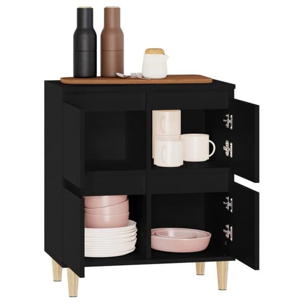 Maison Exclusive - Buffé Svart 60x35x70 cm Ingenjörsträ