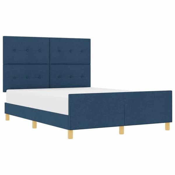 Sängram - EXKLUSIV HEM - Modern Sammet Ottoman - Blå - 160 x 200 cm - Dold förvaring Blå