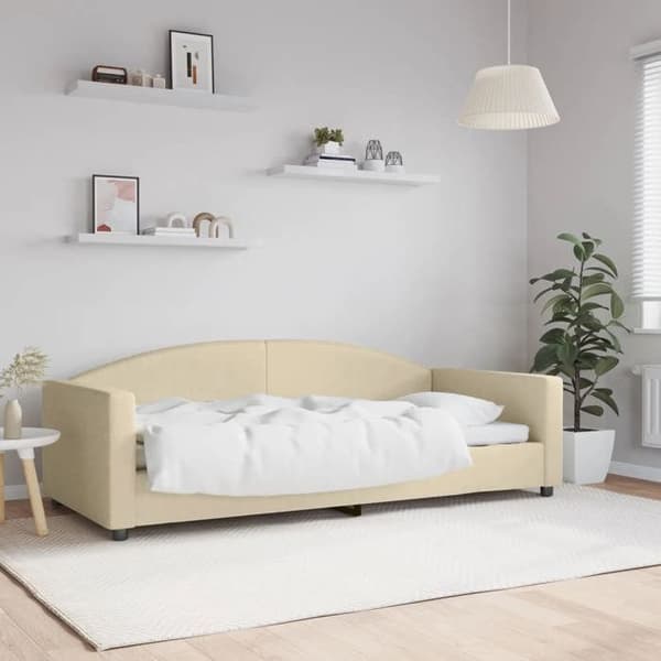 Maison Exclusive - Levytuoli ilman patjaa, kerma 90x200 cm kangas Grädde
