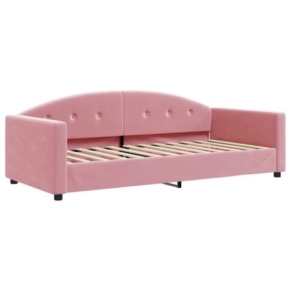 Maison Exclusive - Sängsoffa utan madrass rosa 90x200 cm sammet