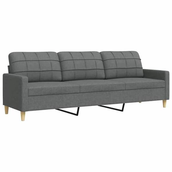 Divaani - MAISON EXCLUSIVE - 3 paikkaa 210 cm - Tummanharmaa - Polyesterikangas - Metallirunko Mörkgrå