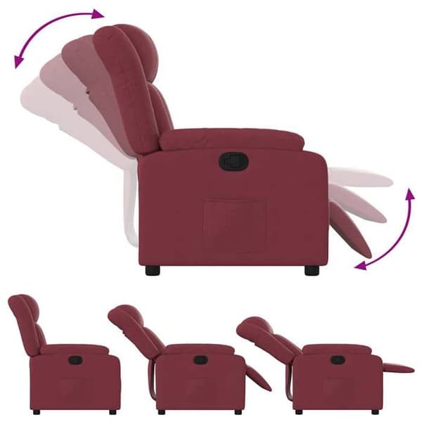 Maison Exclusive - Recliner Röd vinröd Tyg