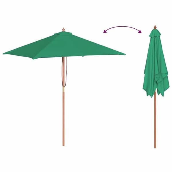Maison Exclusive - Utomhusparasol med trästolpe 150x200 cm grön