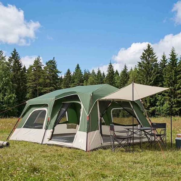Instanttält - EXKLUSIVT HUS - 10 platser - Polyester 185T PU - Ställning av glasfiber - Snabb montering