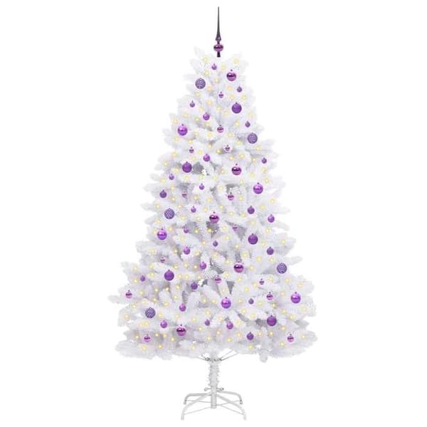 Kunstigt juletræ - EKSKLUSIV HUS - 210 cm - Hvid - Ledningsførte grene - LED 8 tilstande USB Vit