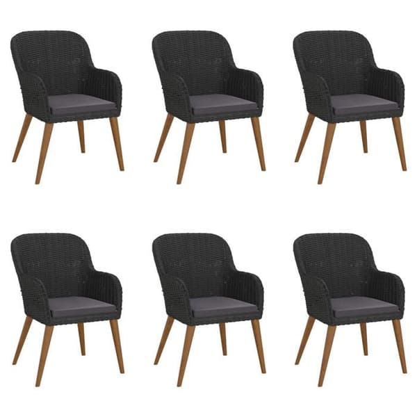 Maison Exclusive - Havemøbler sæt med puder 7 stk Sort Svart