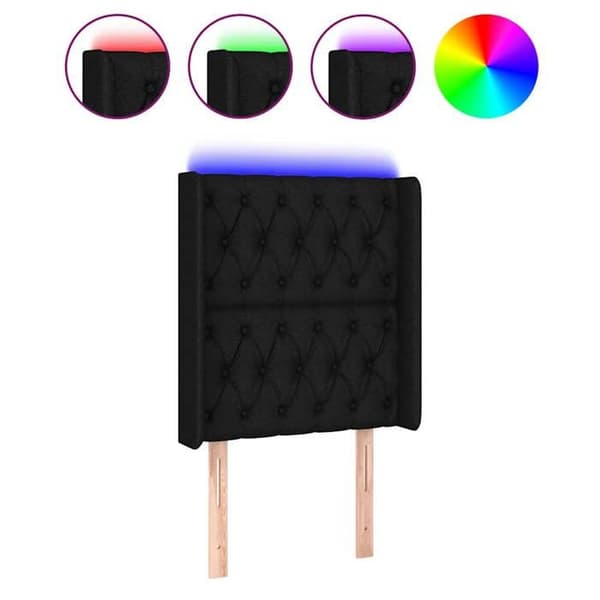 Maison Exclusive - LED-päätymustalla 83x16x118/128 cm kankaalla Svart