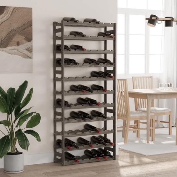 Maison Exclusive - Flaskställ för 77 flaskor grått solidt furu