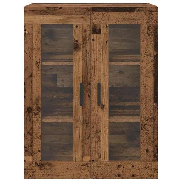 Buffet høj - EKSKLUSIV HUS - 69,5 x 34 x 90 cm - Ingeniørtræ - Glasdøre - Trælook