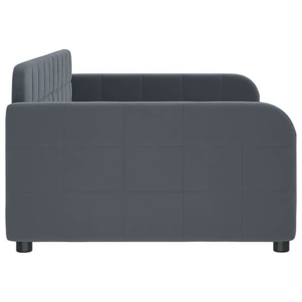 Sängsoffa - EXKLUSIV HEM - 2 i 1 (soffa-säng) - Mörkgrå sammet - 90x200 cm - Lattsäng Mörkgrå