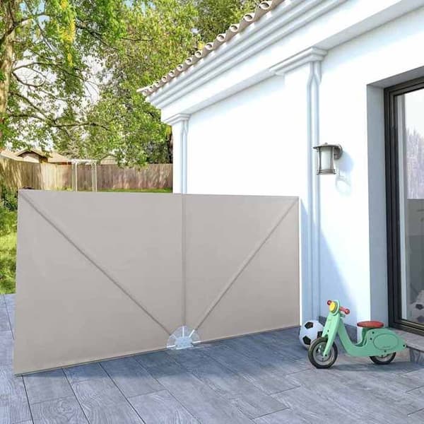 Maison Exclusive - Fällbart sidotak för terrass Creme 300 x 150 cm