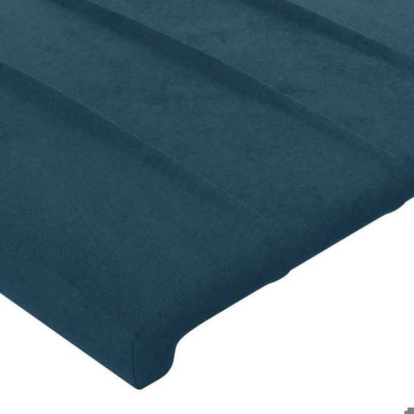 Maison Exclusive - Sänggavel med LED Blå mörk 80x5x78/88 cm Sammet Mörkblå