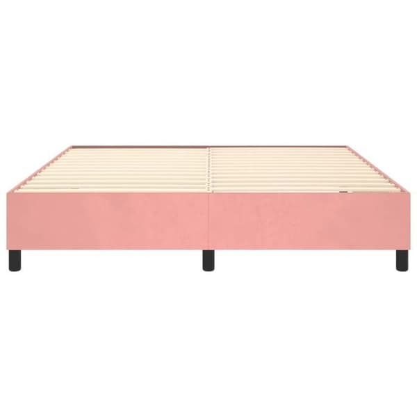 Maison Exclusive - Sängram med ribbor rosa 180x200 cm sammet rosa