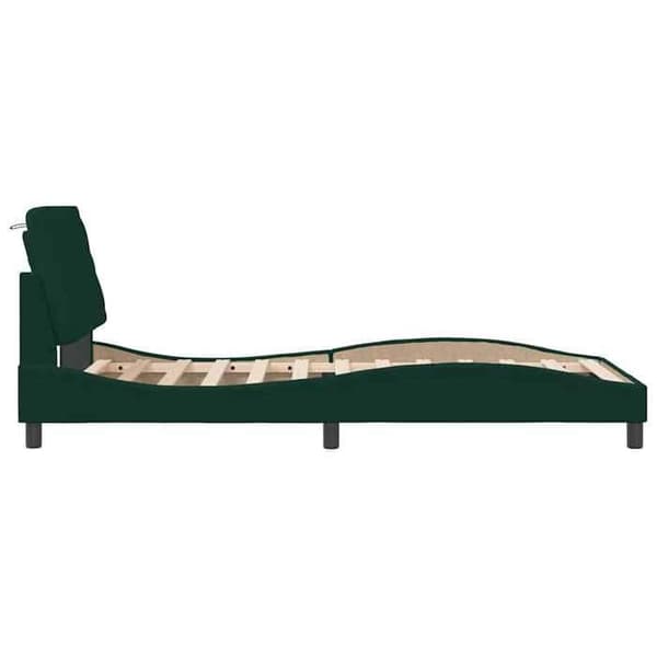 Maison Exclusive - Sängram utan madrass mörkgrön 100x200 cm sammet