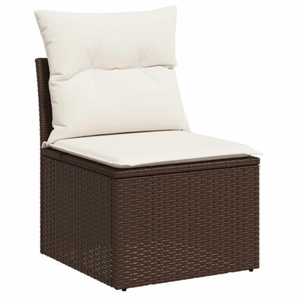 Maison Exclusive - Trädgårdsmöbler med kuddar 6 delar brun flätad resin