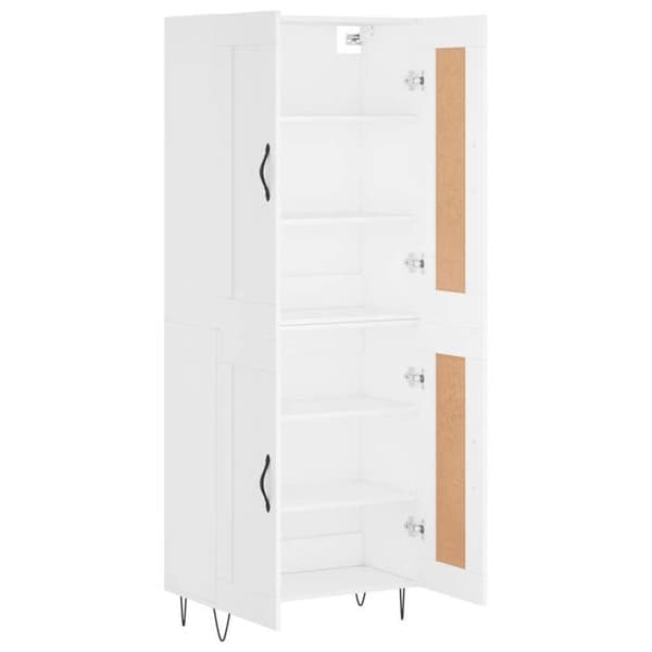 Buffé hög - Exklusivt hem - Vit - 69,5 x 34 x 180 cm - Ingenjörsträ Vit