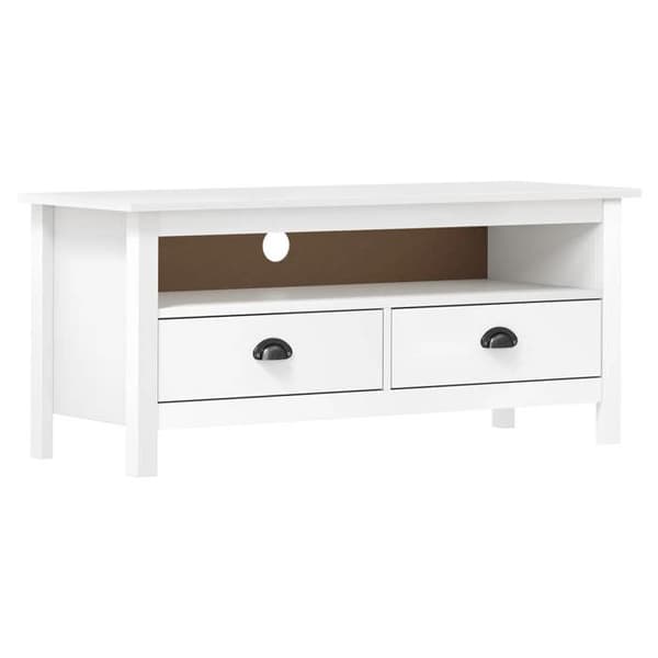 Maison Exclusive - TV-møbel Hill Range Hvid 110x40x47 cm Solid fyrretræ Matt vit