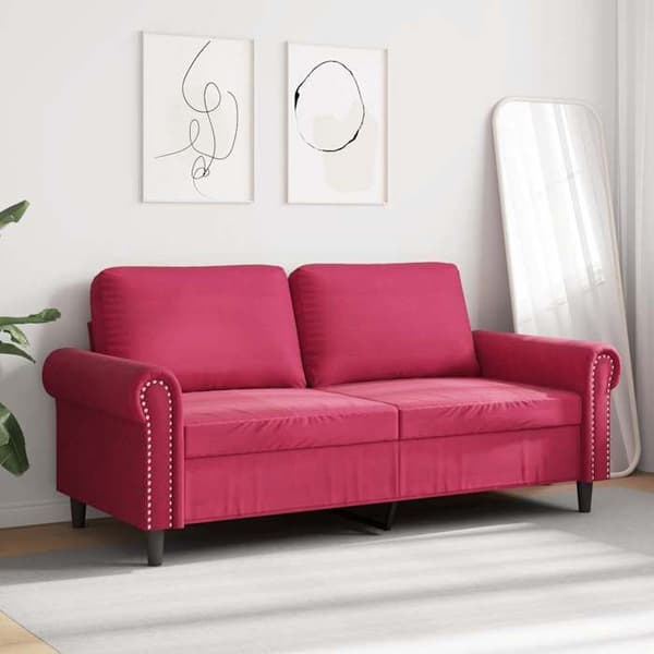 Maison Exclusive - Soffa 2-sits Röd vinröd 140 cm Sammet