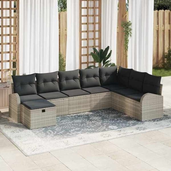 Maison Exclusive - 8-delt have-sofa sæt i lys grå polyrotin Ljusgrått