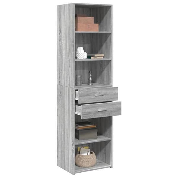 Maison Exclusive - Buffé hög sonoma grå 50x42,5x185 cm ingenjörsträ