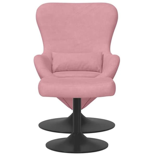 Fåtöljer & Relaxfåtöljer - MAISON EXCLUSIVE - Äggstol - Rosa sammet - 360° svängbar bas - Med puff Ros