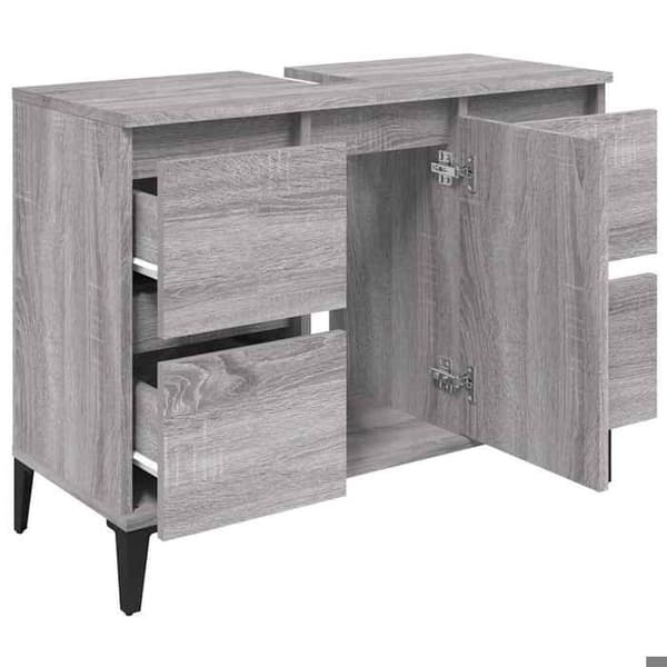 Maison Exclusive - Vaskeskab sonoma grå 80x33x60 cm ingeniørtræ
