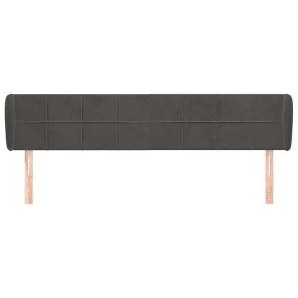 Maison Exclusive - Päätylevy korvilla Tummanharmaa 203x23x78/88 cm Sametti mörkgrå