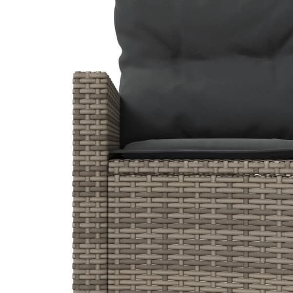 Maison Exclusive - Trädgårdssoffa med grå runda kuddar i flätad resin