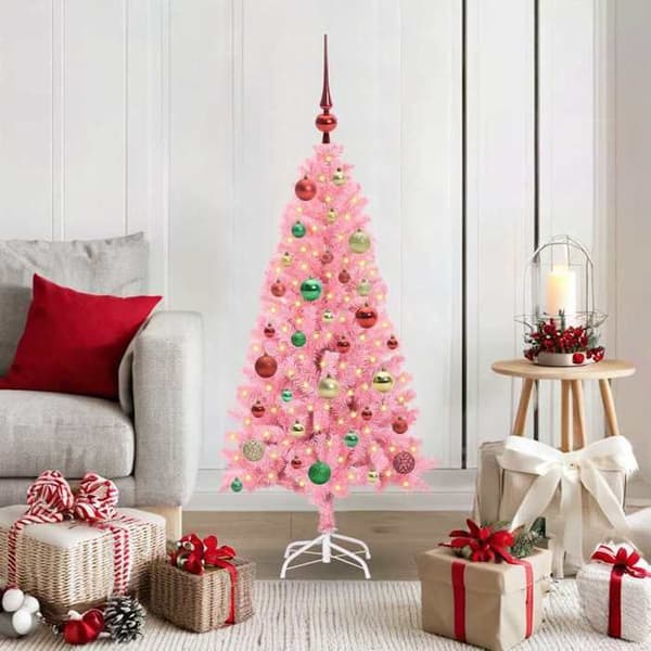 Julgran - EXKLUSIVT HEM - 120 cm - Rosa - Hållbar PVC - LED USB Ros