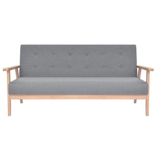 Maison Exclusive - Sæt af 3 sofaer i lys grå stof Ljusgrått