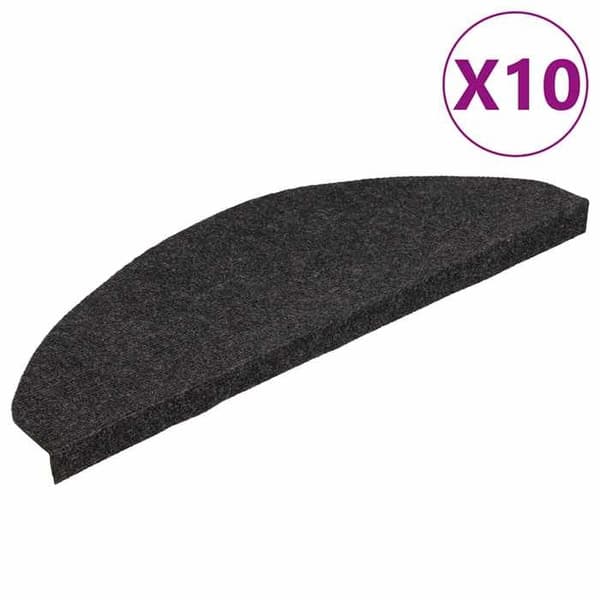 Maison Exclusive - Selvklebende trappetæpper 10 stk sort 65x22,5x3,5 cm