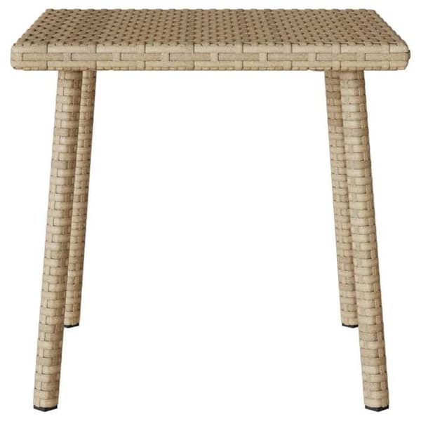 Trädgårdssoffbord - EXKLUSIV HEM - 40x40x37 cm - Beige - Flätad resin (polyrotin) - Pulverlackerad stålram