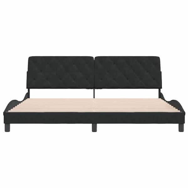 Maison Exclusive - Sengestel uden madras sort 200x200 cm velour