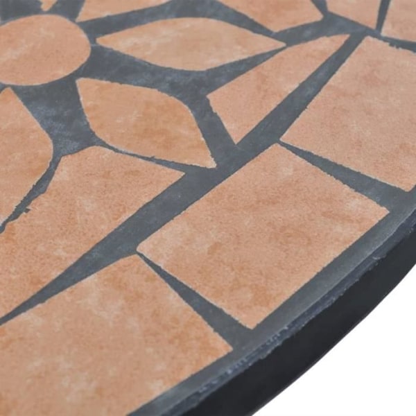 Home Bistro bord Terracotta 60 cm Mosaik Brun