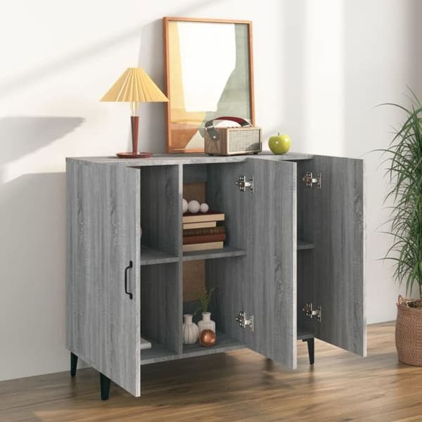 Maison Exclusive - Buffet sonoma grå 90x34x80 cm ingeniørtræ