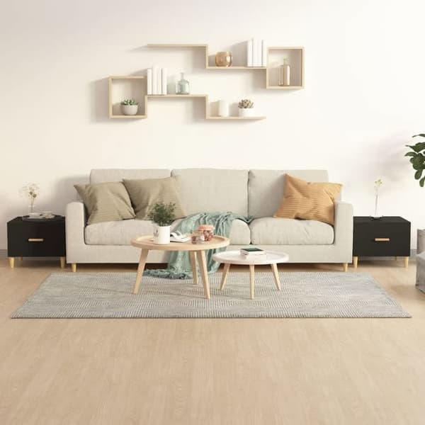 Bord - EKSKLUSIV HUS - 2 dele - Sort - 50 x 50 x 40 cm - Ingeniørtræ Svart