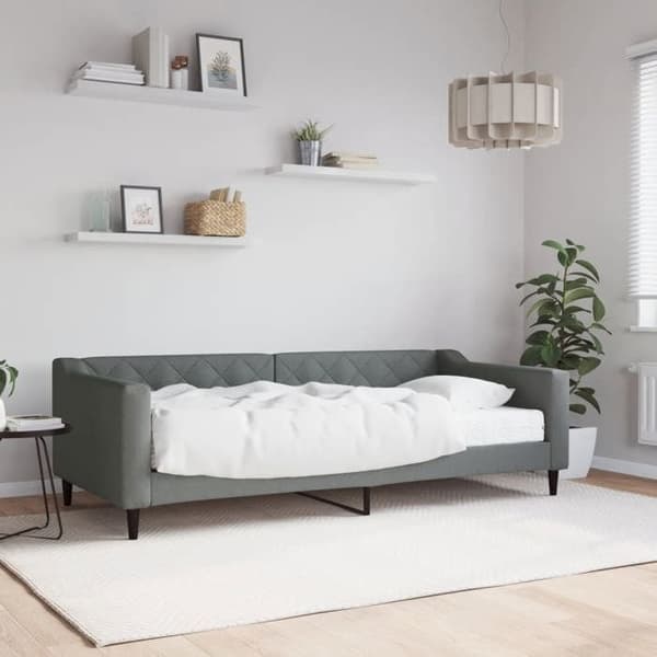 Maison Exclusive - Dagbädd med mörkgrå madrass 90x200 cm tyg