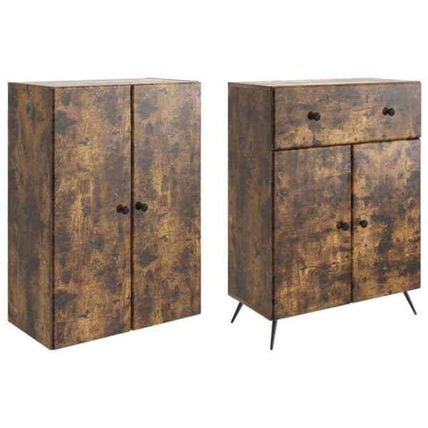 Maison Exclusive - Skåpset 2 st Rökek 66 x 34.5 x 90 cm Ingenjörsträ