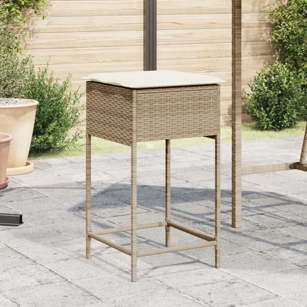 Barstole til haven - EKSKLUSIV HUS - Barstol til haven - Beige - Poly rattan - Sæt med 2 beige