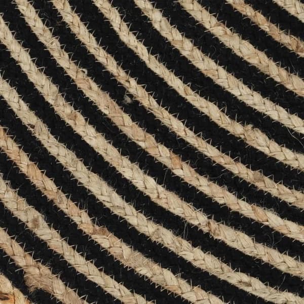 Tæppe - MAISON EXCLUSIVE - Spiral - Jute - Sort - Ø 90 cm Svart