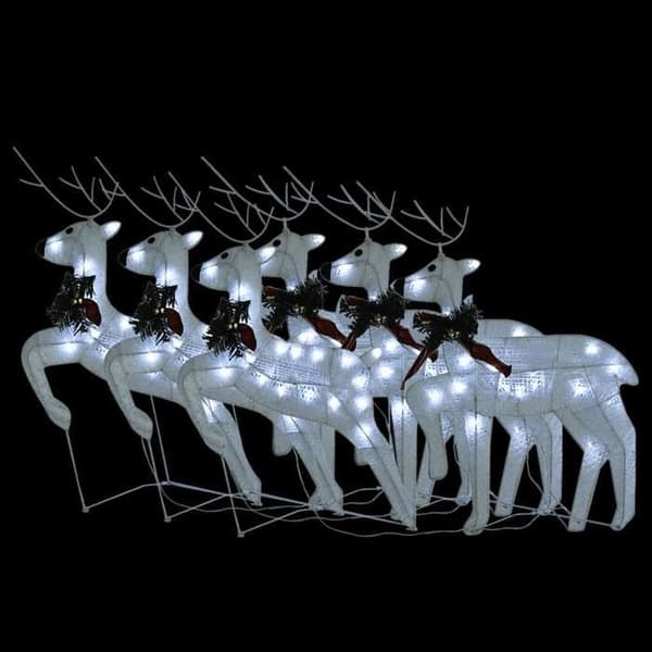 Maison Exclusive - Julrensdyr 6 stk Hvid 120 LED Vit