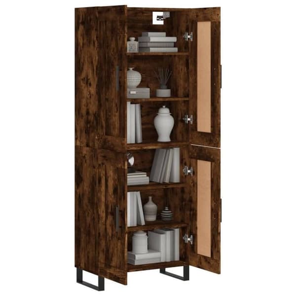 Maison Exclusive - Buffé hög Ek rökig 69,5x34x180 cm Ingenjörsträ