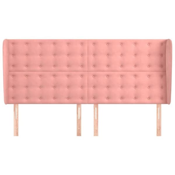 Maison Exclusive - Päätylevy korvilla Vaaleanpunainen 203x23x118/128 cm Sametti Ros