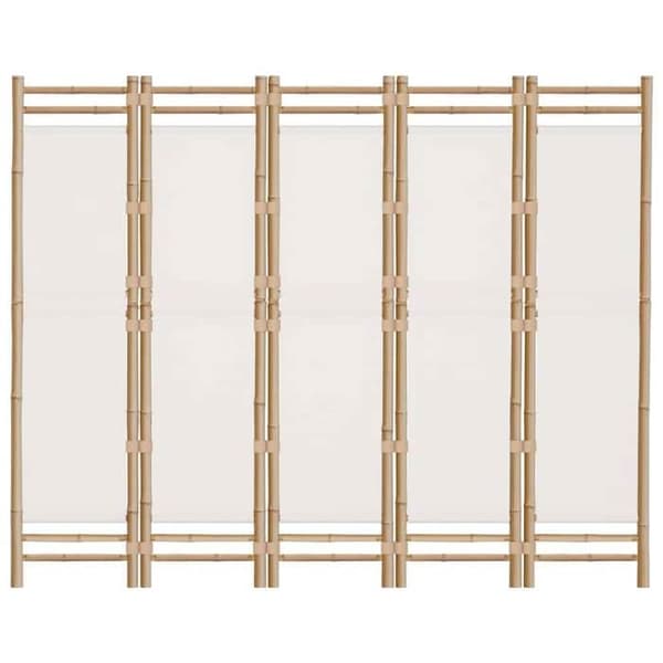Maison Exclusive - Fällbar avskiljare 5 paneler 200 cm Bambus och tyg